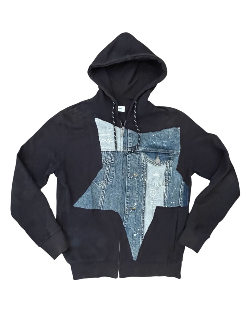 Desigual Hunter Denim Patch Zip Hoodie